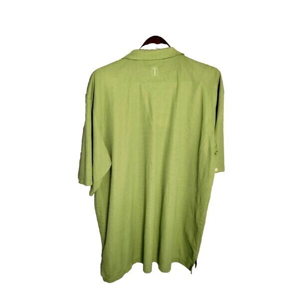 Tehama Golf Men XL Polo Shirt Lime Moisture Management Travel Beach Short Sleeve - Picture 4 of 4